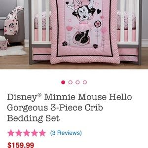 New Disney Minnie Mouse hello gorgeous crib set !